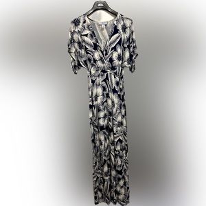Motherhood Maternity Navy & White Floral Maxi Dress Nursing